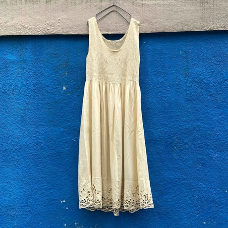 80's～ No Sleeve Rayon One Piece Lサイズ