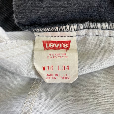 90's Levi's 519 "1558 Black" Corduroy Pants W36 USA製