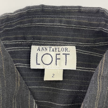 "Women's" ～00's Ann Taylor Loft "Set Up" Pin Stripe Linen Shirt Short Pants USA製
