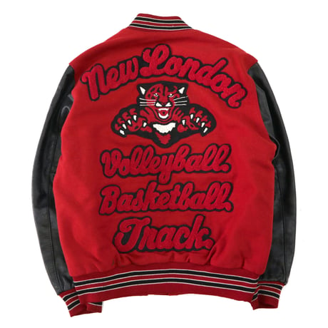～80's HOLLOWAY "卍" Wool×Leather Varsity Jacket Lサイズ USA製