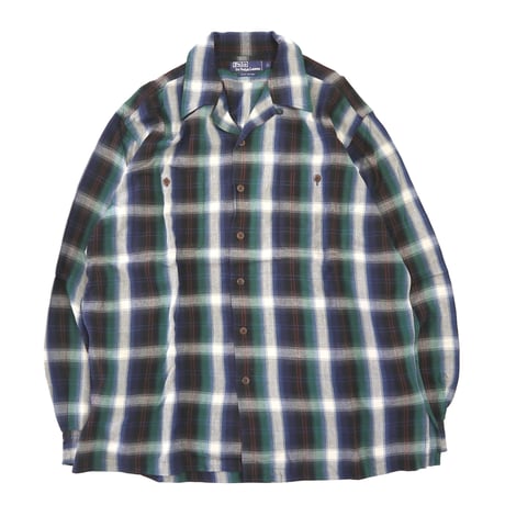 "Good Color" 90's～ Polo Ralph Lauren Open Collar Ombre Shirt Lサイズ