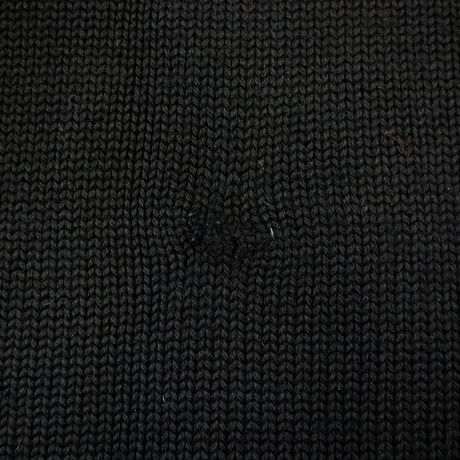 60's～ unknown Wool Lettered Cardigan Black×Green