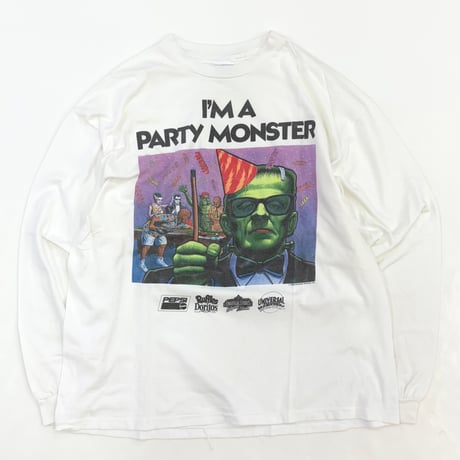 90's Hanes "Franken" "I'm a Party Monster" LS Tシャツ XLサイズ USA製