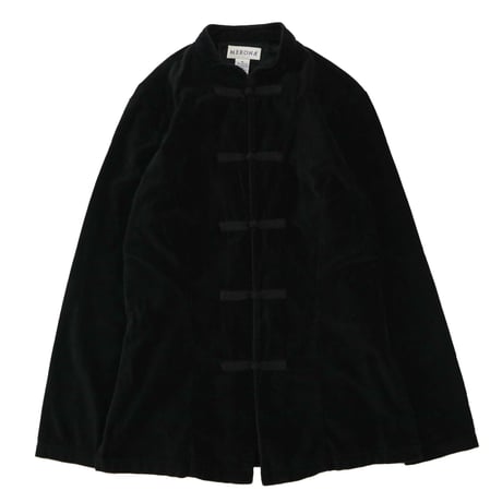 90's～ MERONA "Velor" China Jacket Black Mサイズ HONG KONG製