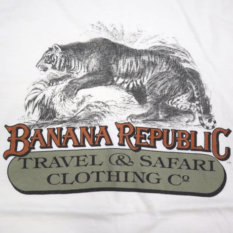 80's～ OLD Banana Republic "Tiger" Pocket Tee XLサイズ USA製