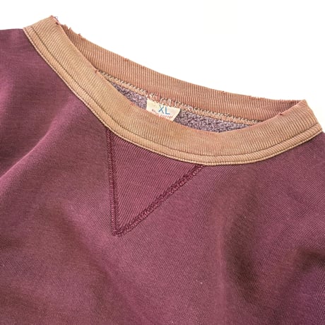 "Big Size" 60's Russell "2tone" "Front V" Sweat XLサイズ USA製