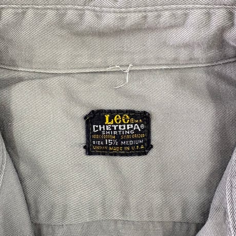 60's Lee "マチ付き" Chetopa Work Shirt 15 Medium USA製