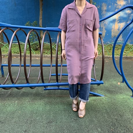 "Women's" ～90's Jones New York Dress オープンカラー シルク シャツ ワンピース
