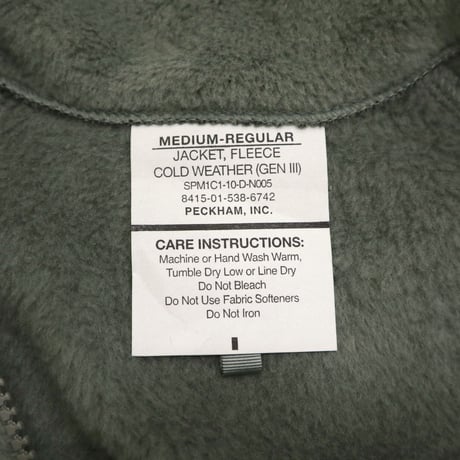 Deadstock US ARMY ECWCS GEN3 Level3 Polartec Fleece Jacket MEDIUM REGULAR