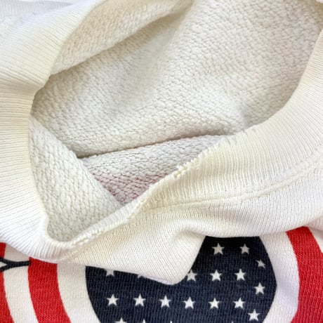 "Big Size" 60's unknown "America Flag Flower" Water Print Sweat