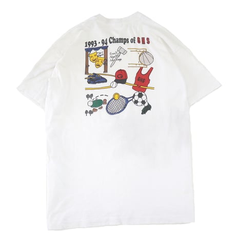 ～90's Fruit of the loom "GHS" 両面 プリント ポケット Tシャツ XLサイズ USA製