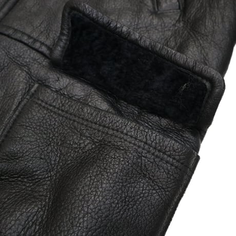 "All Black" 90's～ Mouton Leather Sherpa Duffle Coat
