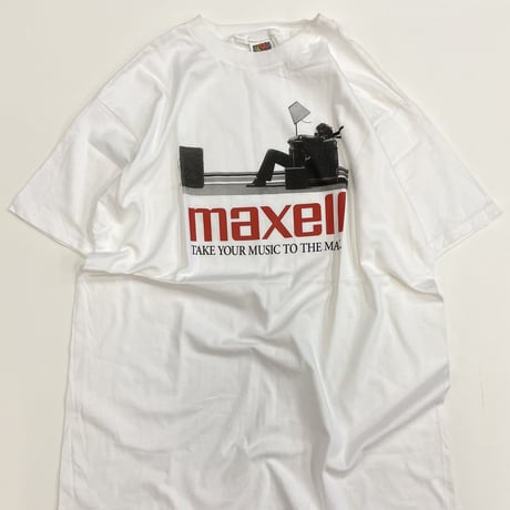 Deadstock 90's～ Fruit of the loom "Maxell" プリント Tシャツ XLサイズ