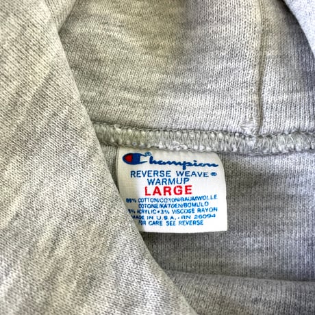 "Rare" 80's CHAMPION RW SWEAT PARKA "W face" "UMASS" "染み込み" Lサイズ