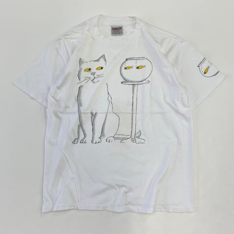 90's ONEITA "STUDIO Q" "Cat" Tシャツ Lサイズ