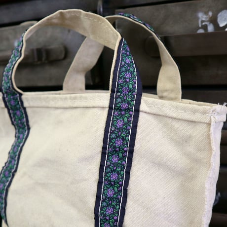 "Rare Handle" ～90's L.L. Bean "Flower Handle" BOAT AND TOTE Canvas Bag