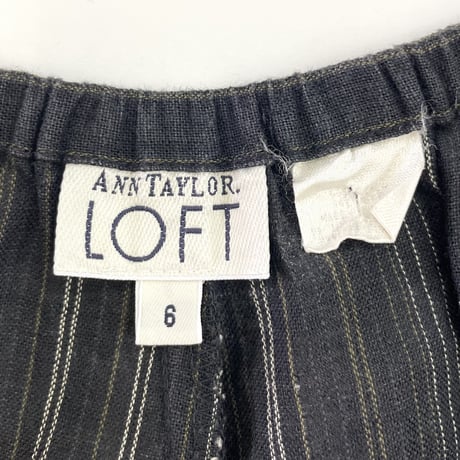 "Women's" ～00's Ann Taylor Loft "Set Up" Pin Stripe Linen Shirt Short Pants USA製