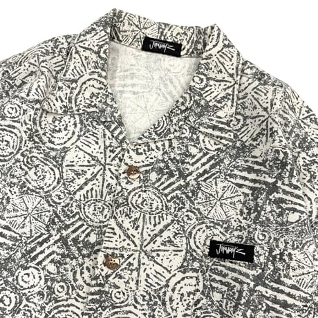 80's jimmy'z Linen Cotton Box Shirt (fits XL)