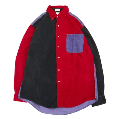 90's～ Ash Creek "Crazy Pattern" ボタンダウン コーデュロイ シャツ Lサイズ