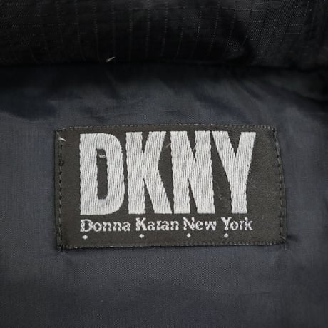 "Big Size" 90's～ DKNY リップストップ ナイロン ダウン ジャケット Black Lサイズ