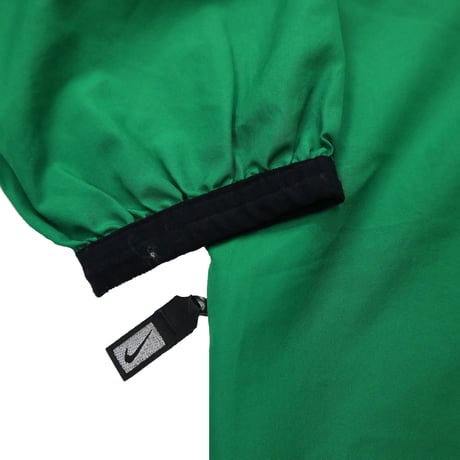 90's NIKE "Zip Logo" Nylon Pull Over Jacket GREEN Lサイズ