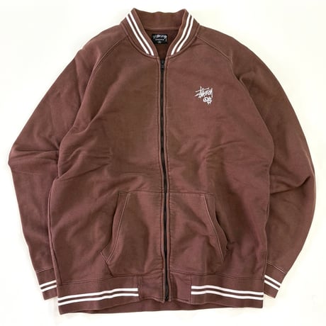 00's STUSSY "Stock Logo" Full Zip Sweat Cardigan XLサイズ