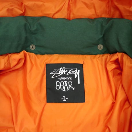 ～00's STUSSY Down Jacket Green×Orange Lサイズ
