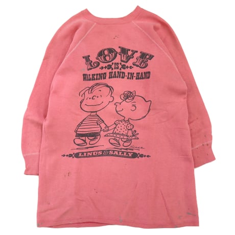 ～70's SPRUCE LINUS&SARRY "LOVE" 染み込み プリント スウェット