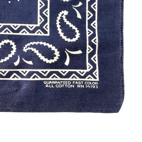 70's～80's "Black/Navy Paisley" All Cotton Bandana (sold separately)