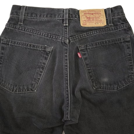 00's Levi's 505 "Super Black" "Cut Off" Denim Pants 30×32 USA製