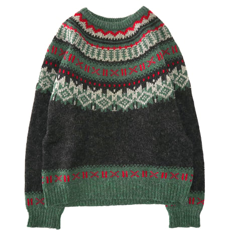 80's～90's Woolrich Nordic Pattern Wool × Mohair Sweater Mサイズ