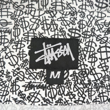 90's OLD STUSSY "$マーク" 総柄 半袖 シャツ Ｍサイズ USA製