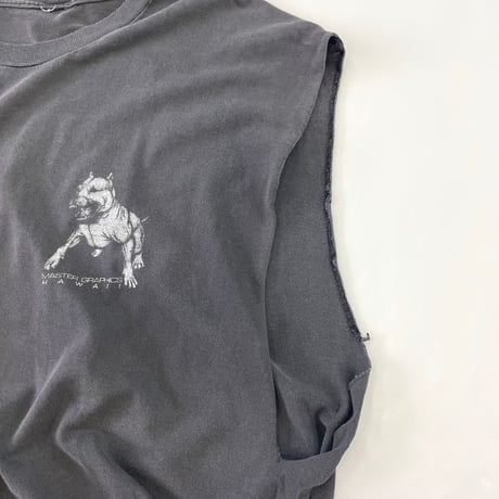 "Black Fade" "Cut Off" 80's～ Master Graphics Hawaii 両面 プリント Tシャツ