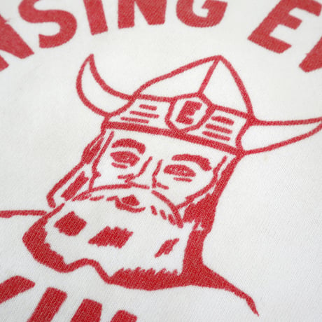 60's "LANSING EVERETT VIKINGS" 染み込み プリント スウェット Mサイズ