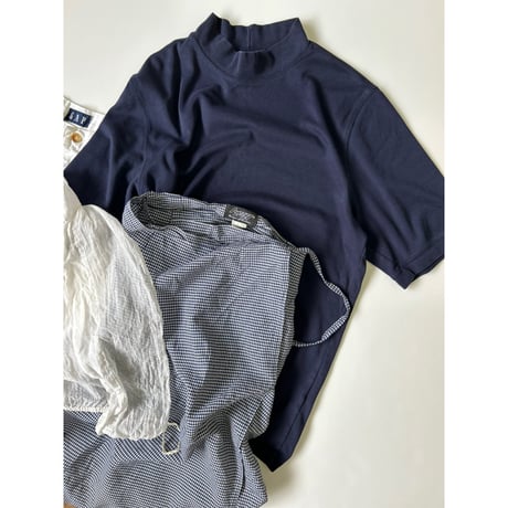 90's LANDS' END Mock Neck Solid Tee Mサイズ