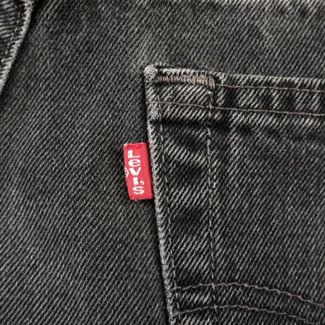 00's Levi's 505 "Super Black" "Cut Off" Denim Pants 30×32 USA製