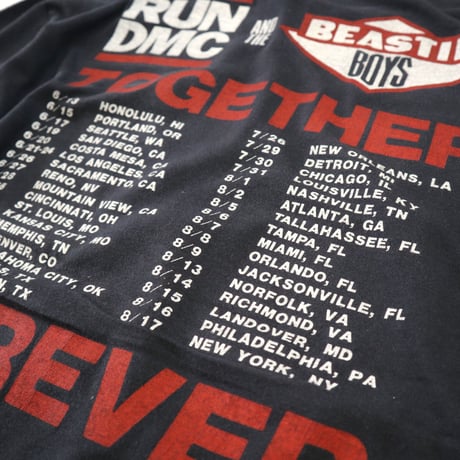 80's Beastie Boys×RUN DMC "Together Forever" "両面" Tシャツ