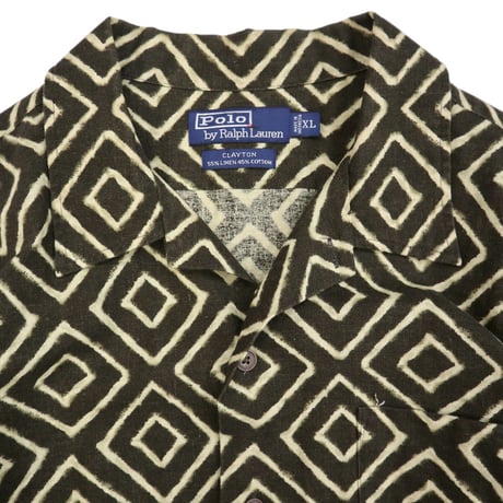 90's～ Polo Ralph Lauren "CLAYTON" "Batik" Linen Cotton Shirt XLサイズ