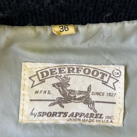 80's Deerfoot "Frankfurt Germany" "4面" Wool Leather Varsity Jacket 36inch