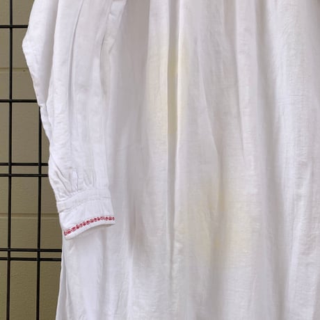 "Women's" unknown 60's～70's コットン ロング丈 グランパシャツ ワンピース