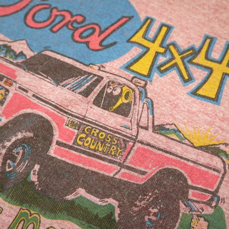 80's～ FORD 4×4 両面 プリント リンガー Tシャツ