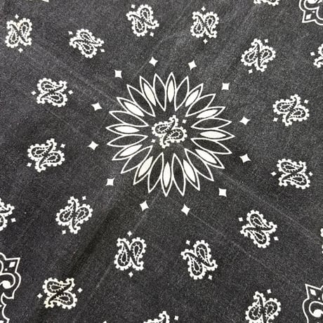 70's～80's "Black/Navy Paisley" All Cotton Bandana (sold separately)