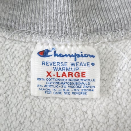 80's CHAMPION RW SWEAT "SMU" 染み込み プリント XLサイズ USA製