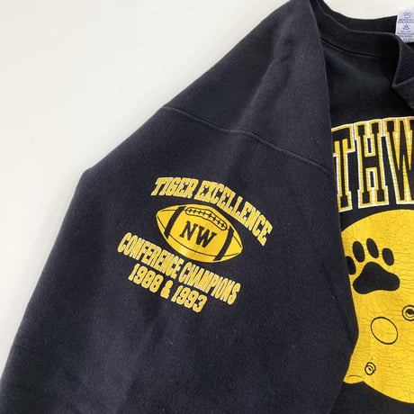 "Rare" 90's CHAMPION RW SWEAT "両袖プリント" "Black" XXLサイズ USA製
