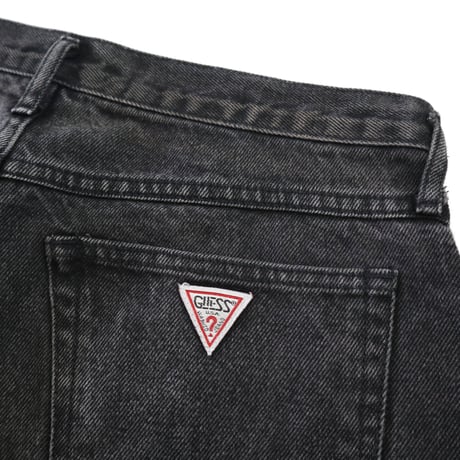 90's GUESS Black Denim Buggy Short Pants USA製