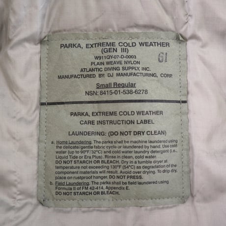 ECWCS GEN3 Level7 Prima Loft Jacket Small Regular