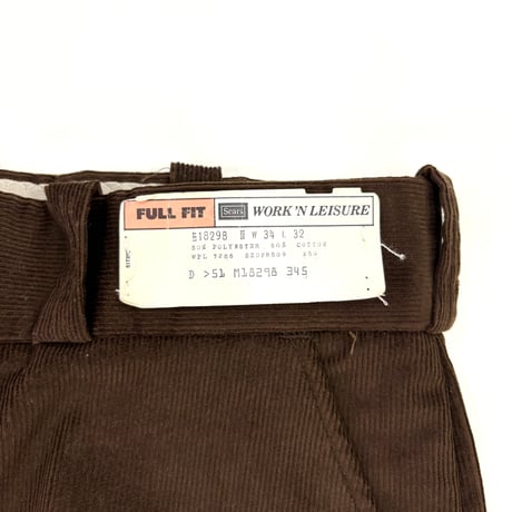 Deadstock 70's Sears "Work 'n Leisure" Corduroy Pants W34