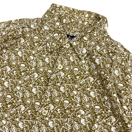 90's OLD STUSSY "Skull Pattern" Shirt Lサイズ USA製