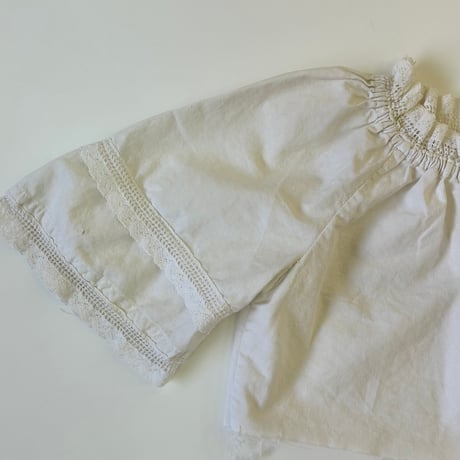 "Women's" 80's～ EURO Vintage Cropped Lace Blouse