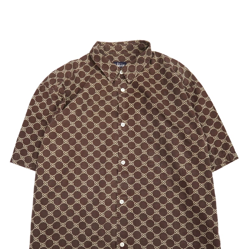 トップスold stussy monogram shirt S size